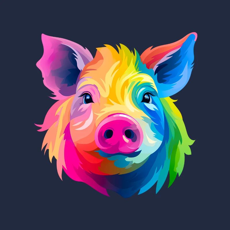süßer bunter Schweinekopf