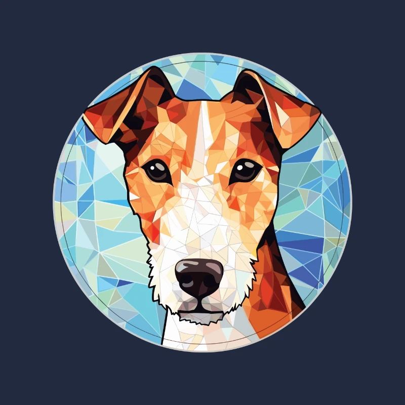 Foxterrier glatte Hunderasse buntes Aquarell