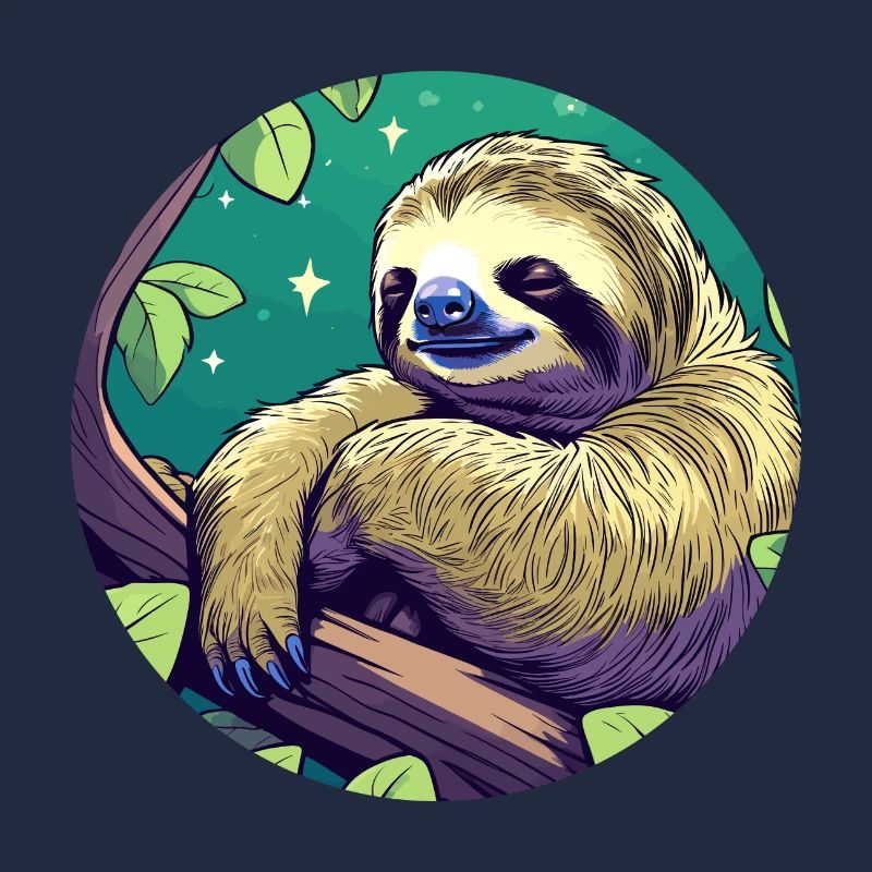 Sleeping Sloth Illustration