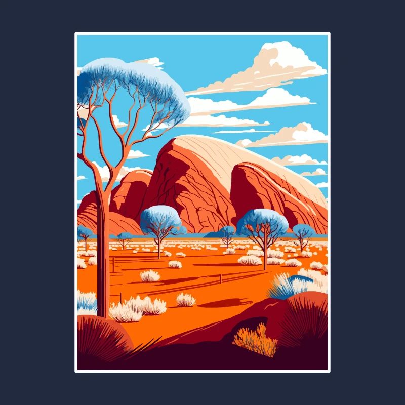 Affiche de voyage du parc national d’Uluṟu Kata Tjuṯa