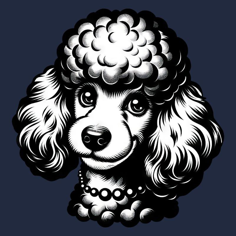 Dessin au crayon de caniche mignon