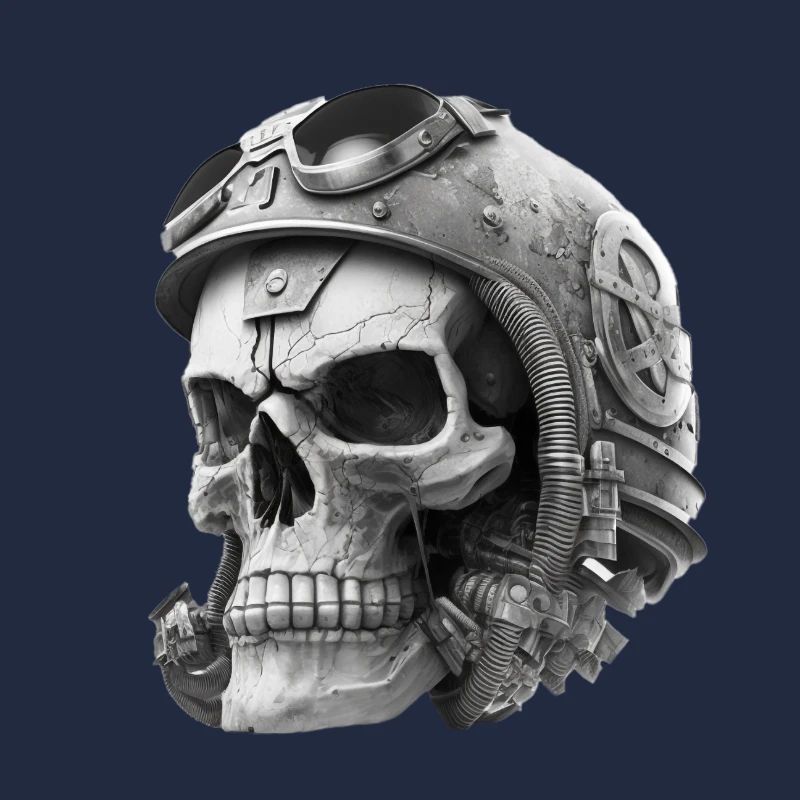 Crâne avec casque