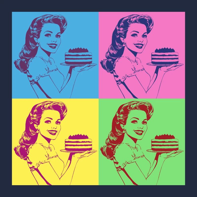 Backen Torte Backkönigin Backfee Bäckerin Pop Art