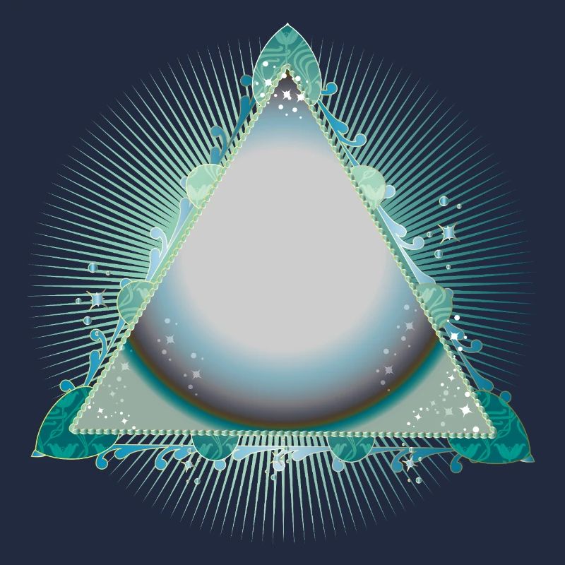 Mystical Triangle Frame in Turquoise with Ornaments