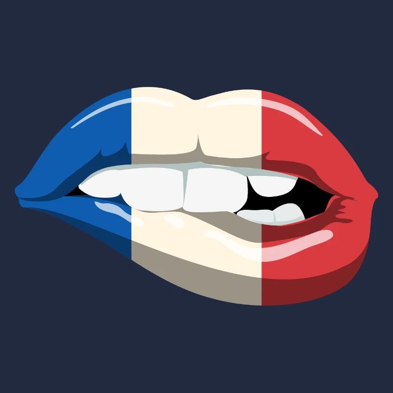 France Drapeau: Lèvres Bouche Drapeau français