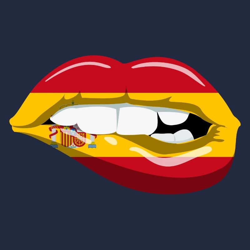 Espagne Drapeau lèvres Espagnole Drapeau bouche