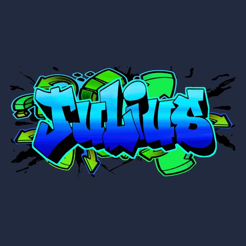 Julius Graffiti Fleche Bleu Vert