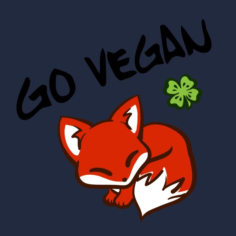 Go Vegan Fox - Vegan gift idea with a cute fox