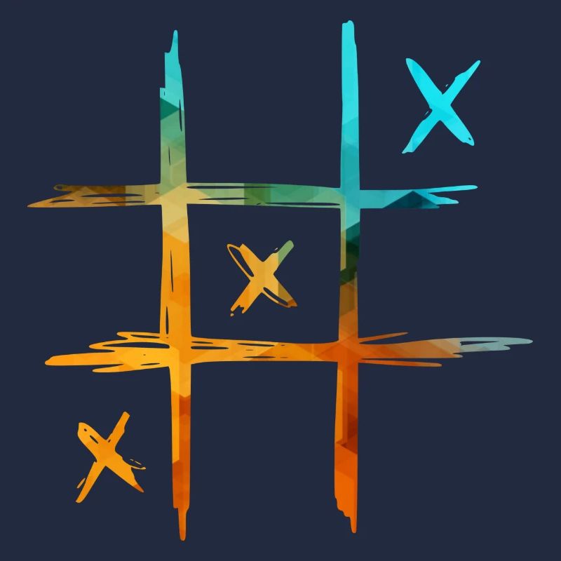 neon Tic Tac Toe colored