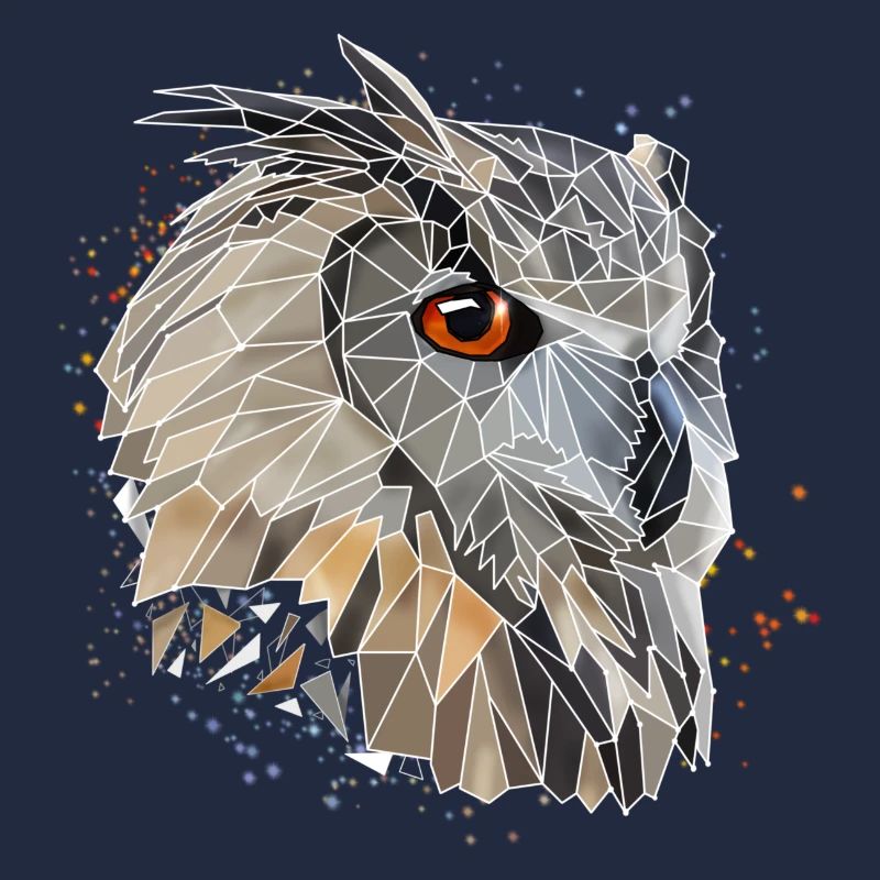 Chouette low poly cool | Géométrique | Triangles