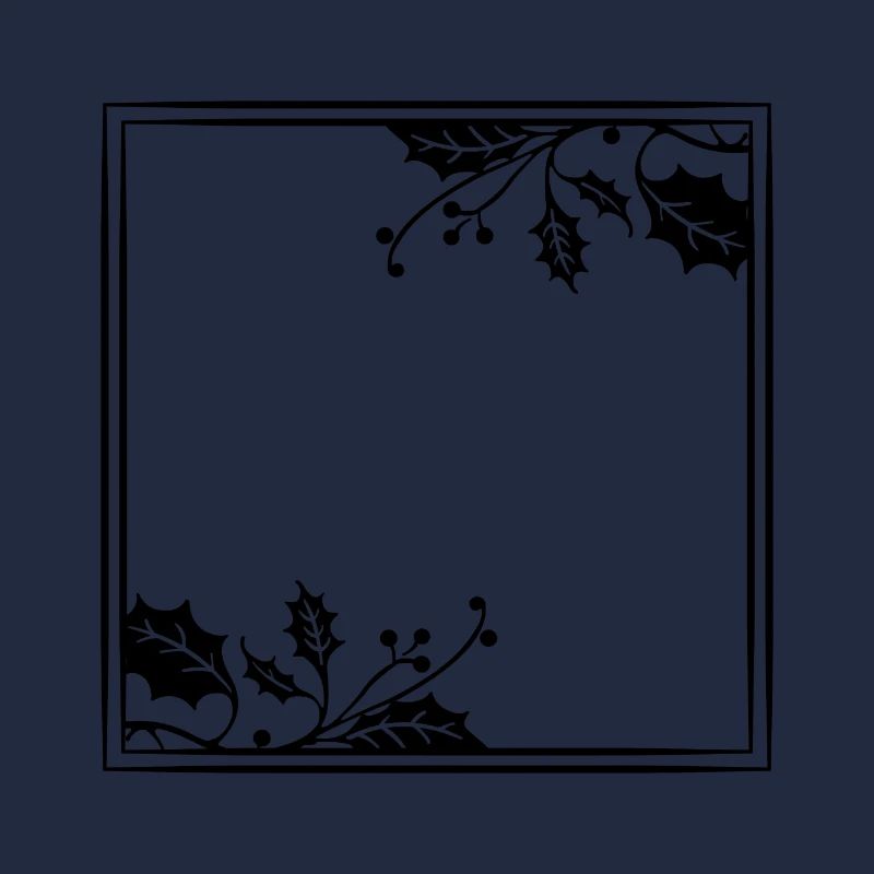 Noël Black Frame Bay Leaf