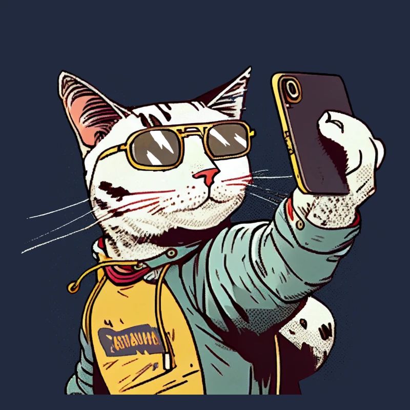 Comic Katze Selfie