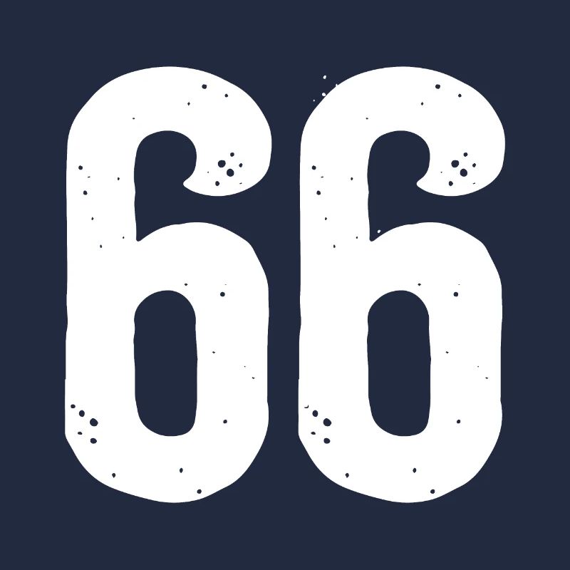 66 Numbers White