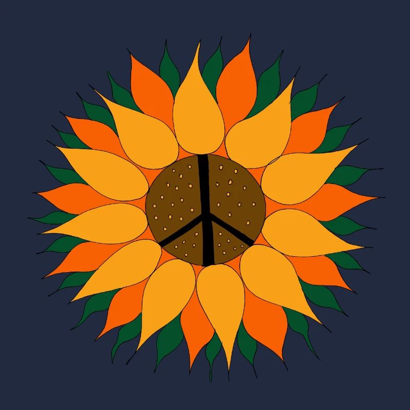 Hippie, peace et tournesol