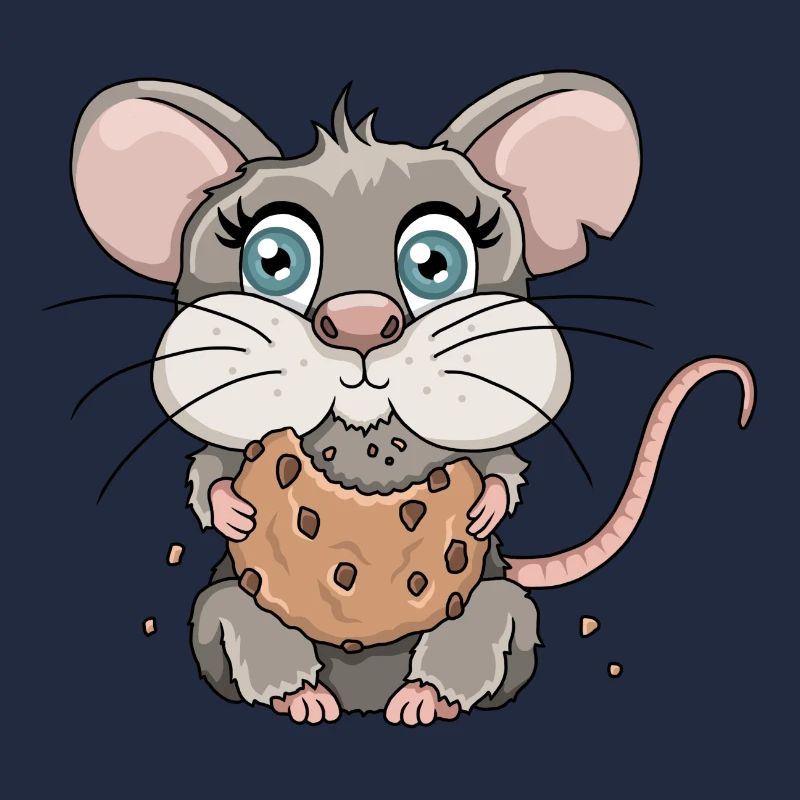 Illustration de dessin animé de miettes de biscuits de souris mignonne