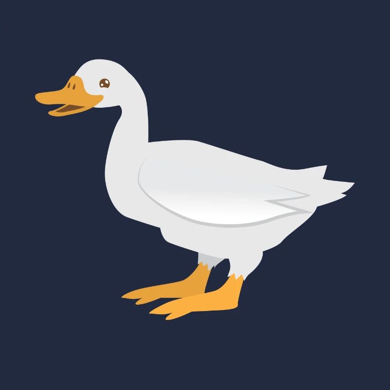 Stehende weiße Ente