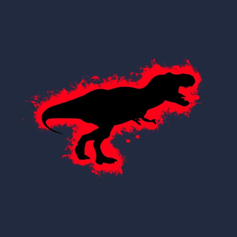 Silhouette Dino Rouge et Noir Contours