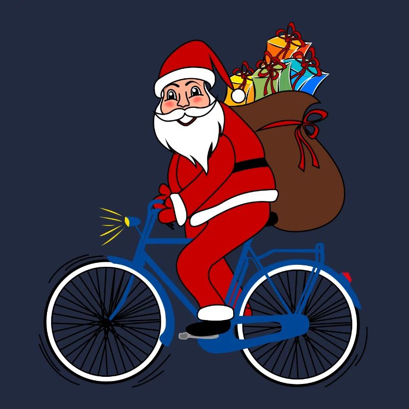Weihnachtsmann mit Fahrrad