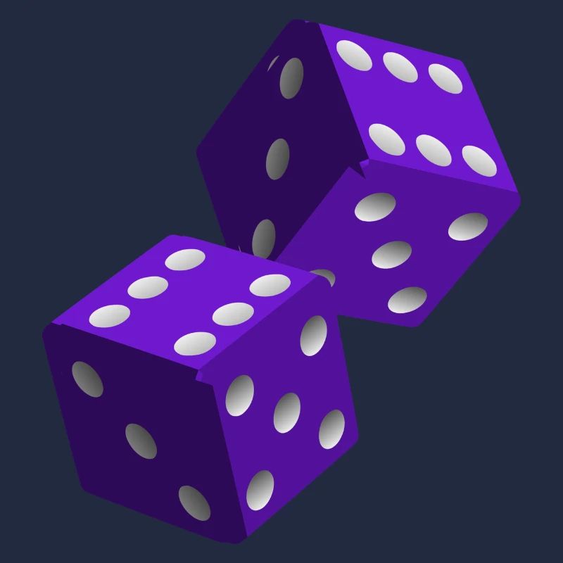 Dés violet avec chiffres blancs