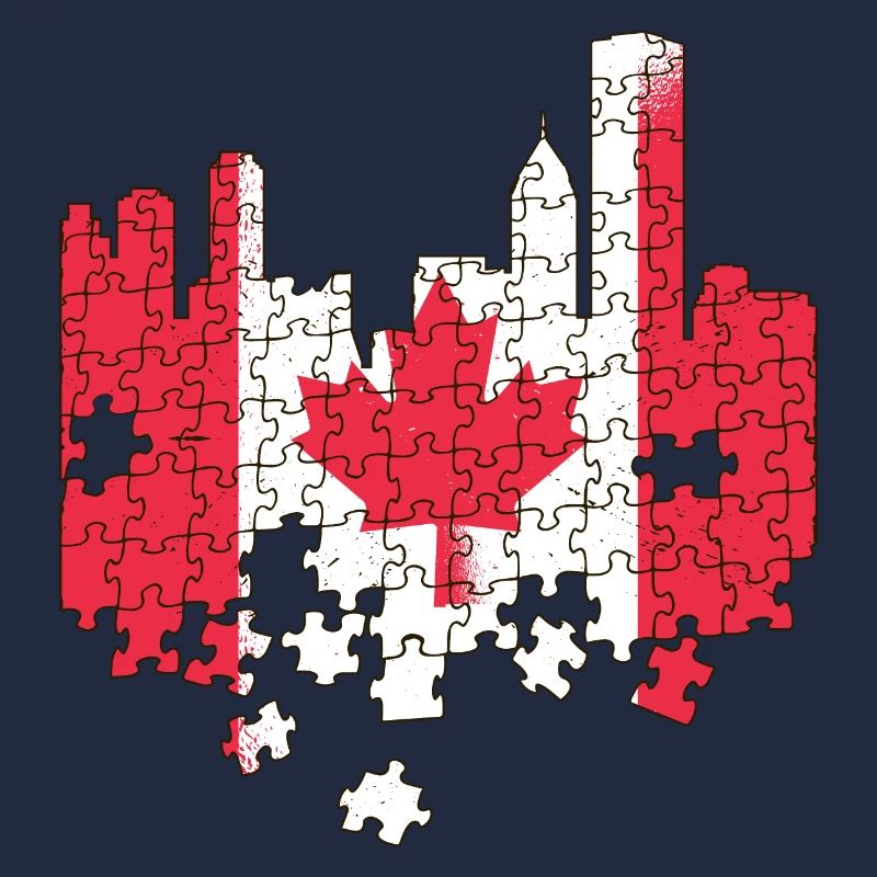 Puzzle drapeau du Canada Feuille d'érable du Canada Feuille d'érable