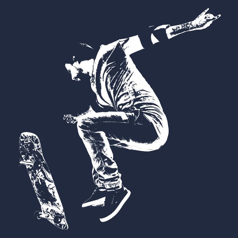 Skater Boy Halfpipe Fly Street Art