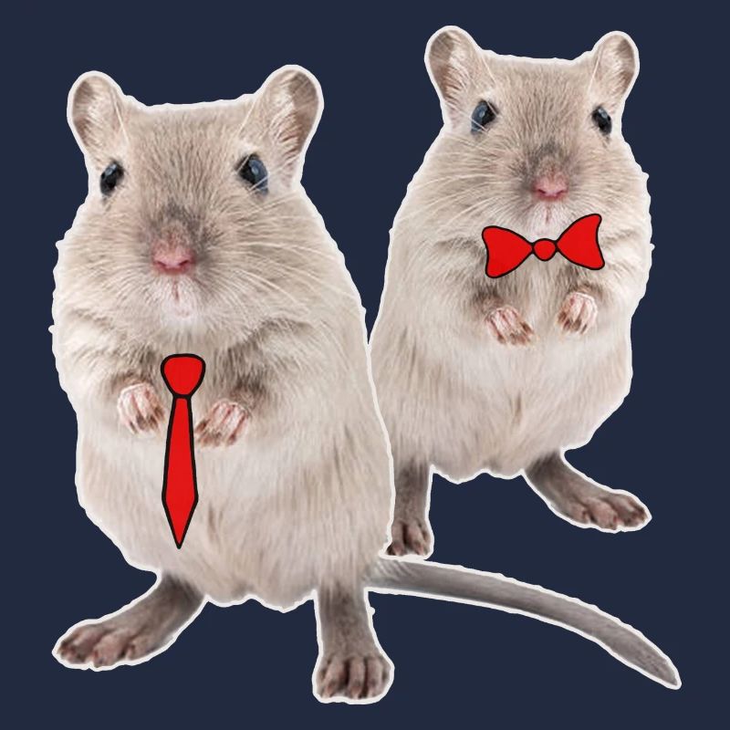 Drôle de souris de course avec cravate & mouche
