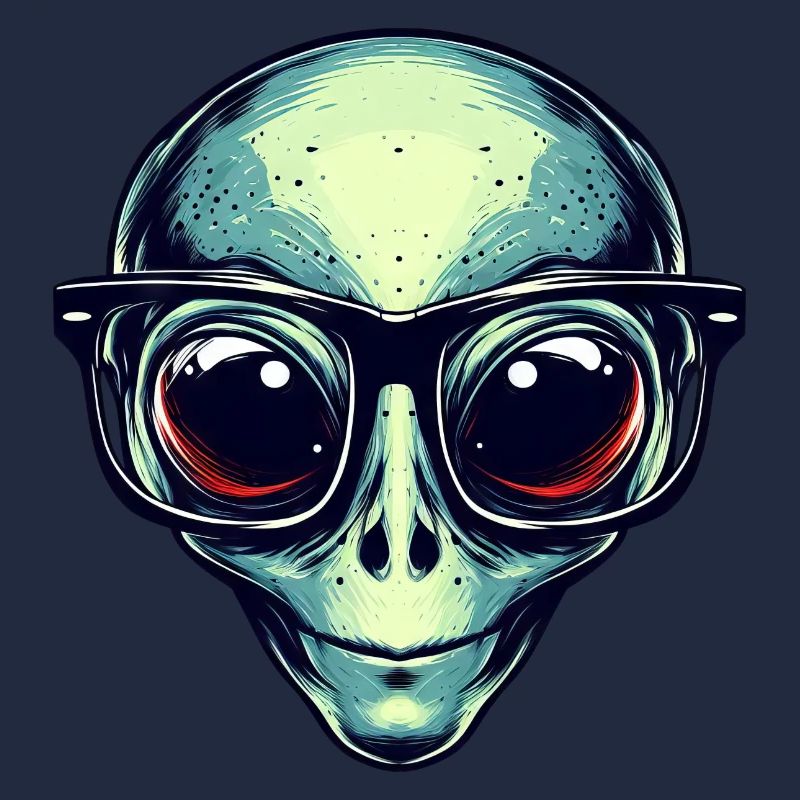 Nerdiges Alien mit Brille