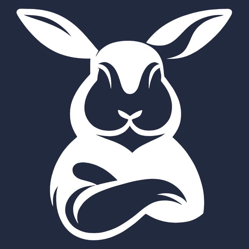 Lapin avec silhouette de bras croisés