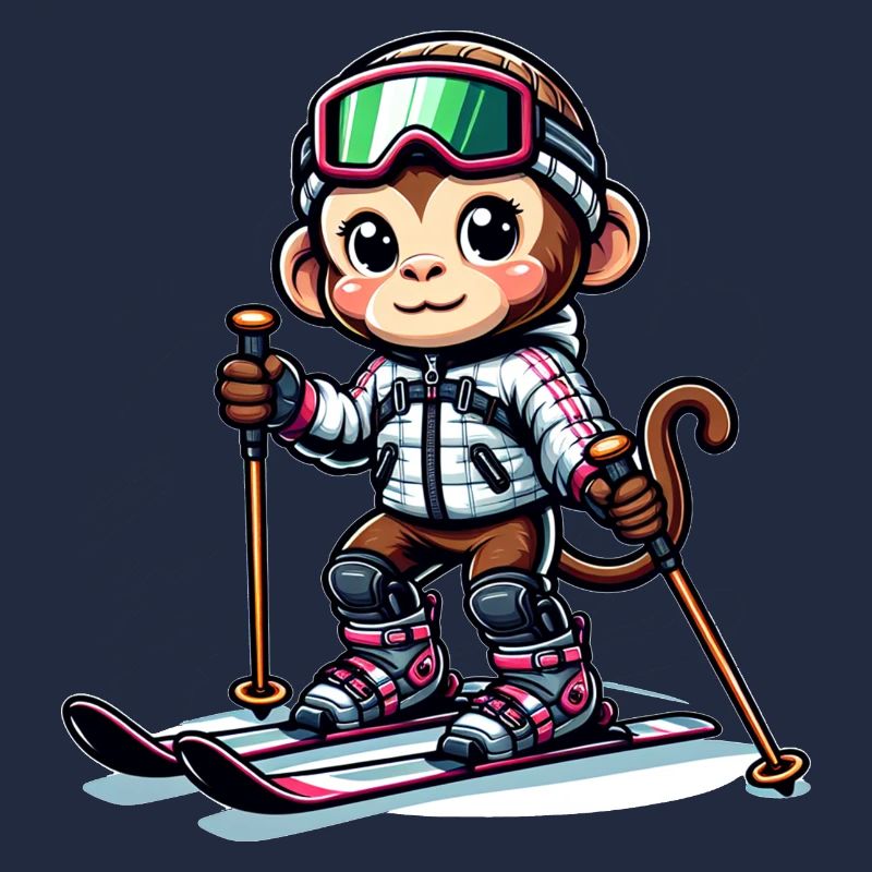 Cute Skier Monkey