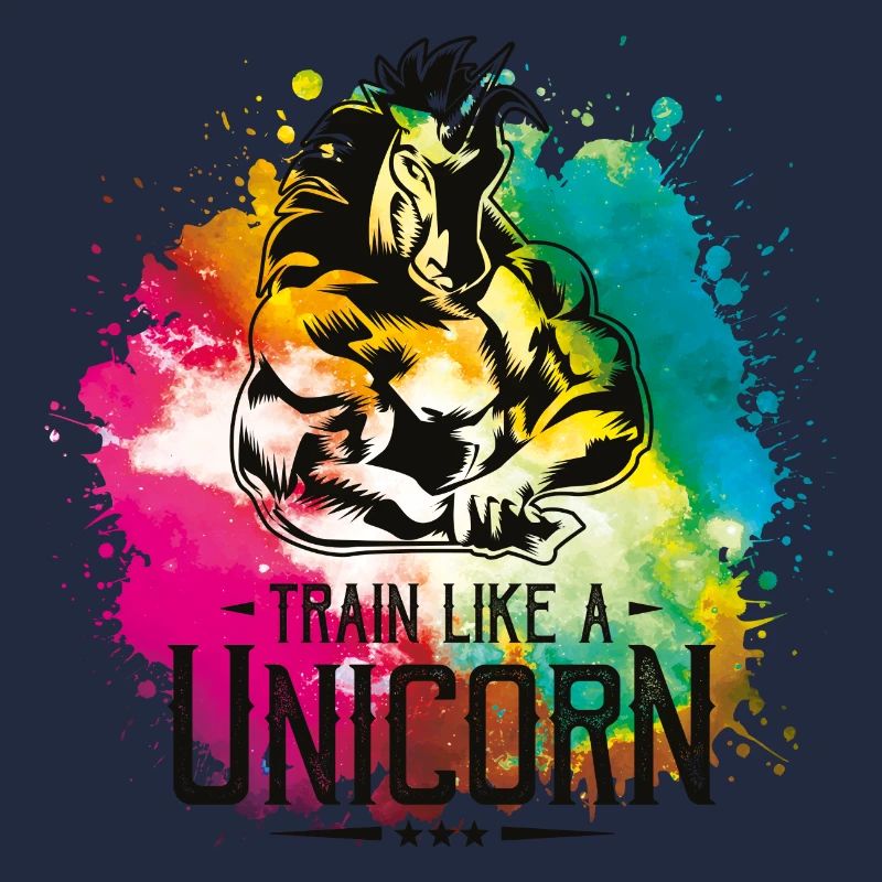 Gymnase coloré d'entraînement de remise en forme licorne