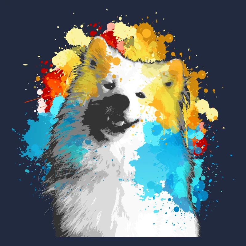 Samoyed watercolor multicolored