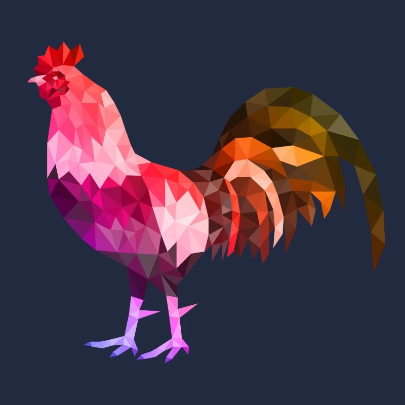 coq polygon coloré coq coq