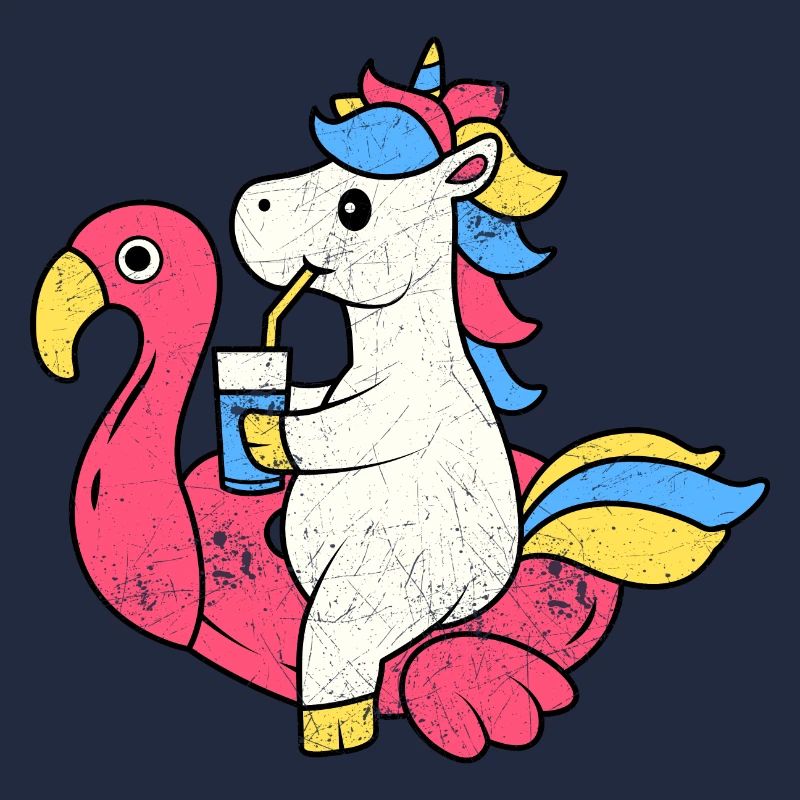 FLAMINGO EINHORN EINHÖRNER PONY REGENBOGEN MOTIVE