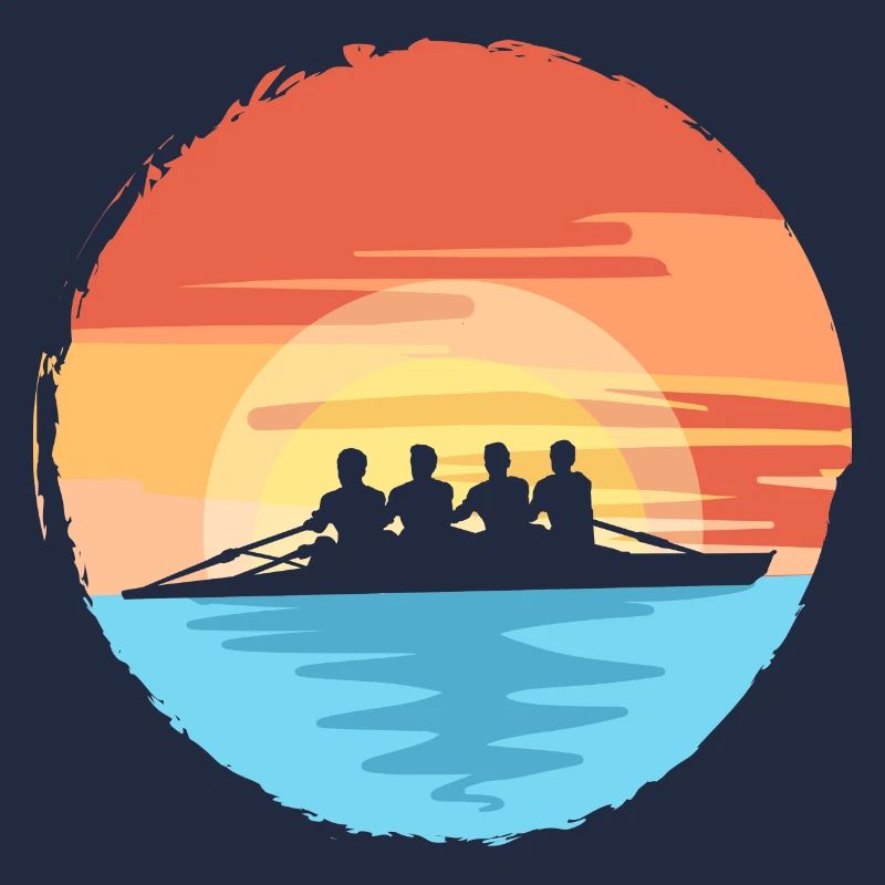 Cool Rowing Retro Sunset Rowers Paddleboard Canoe