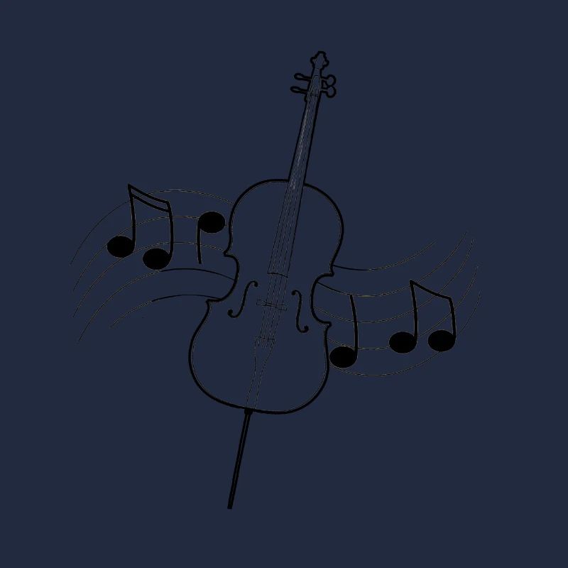 Violoncelle musique dessin partition notes noirs