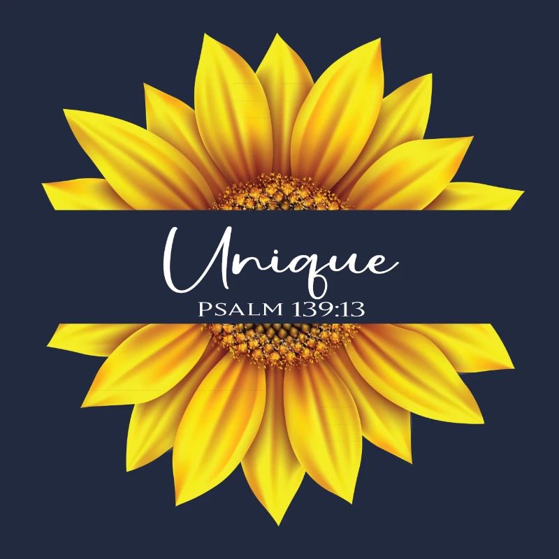 Christliches Sonnenblumendesign Ich bin einzigartig Psalm 139: