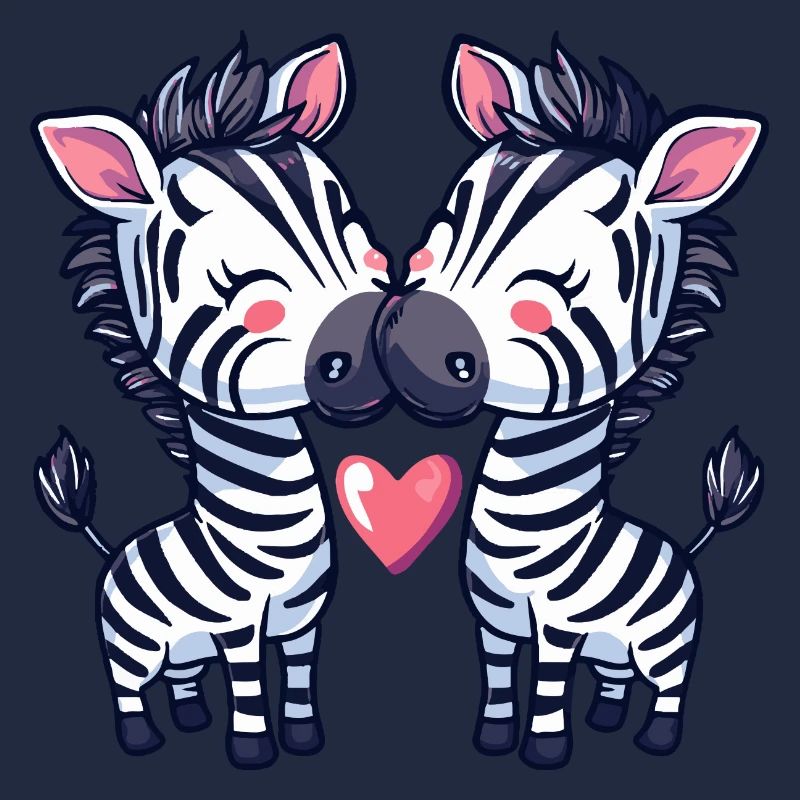 Zebra Comic Paar Liebe