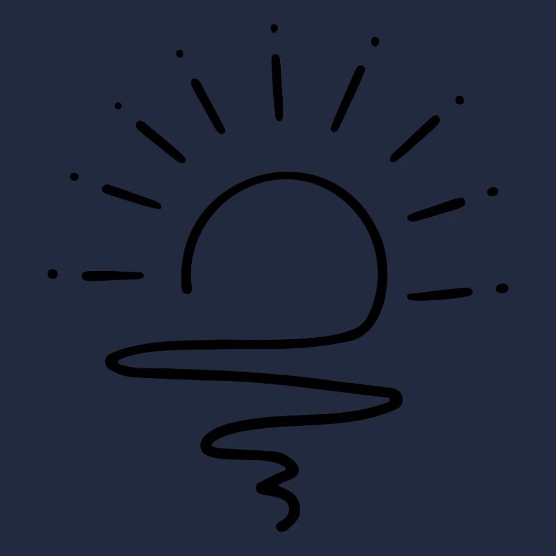 SOLEIL, RAYONS DE SOLEIL, SOLEIL, VAGUES, GRIFFONNAGE