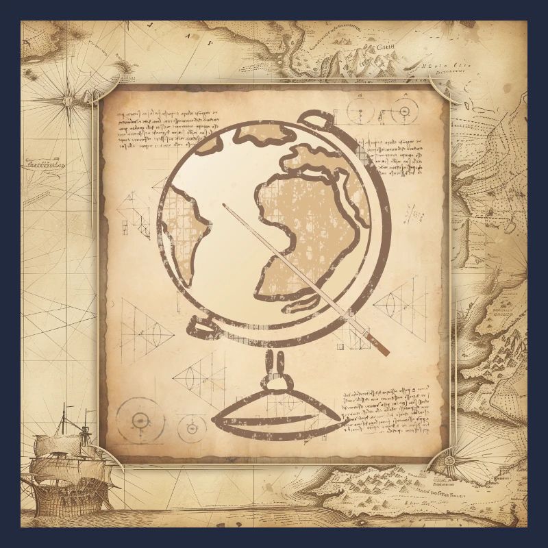 Géographie - Globe & Pointer / Carte du Vieux Monde