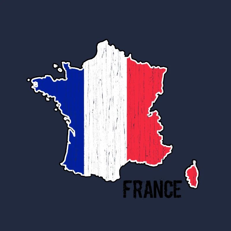 Plan de la carte du drapeau de la France