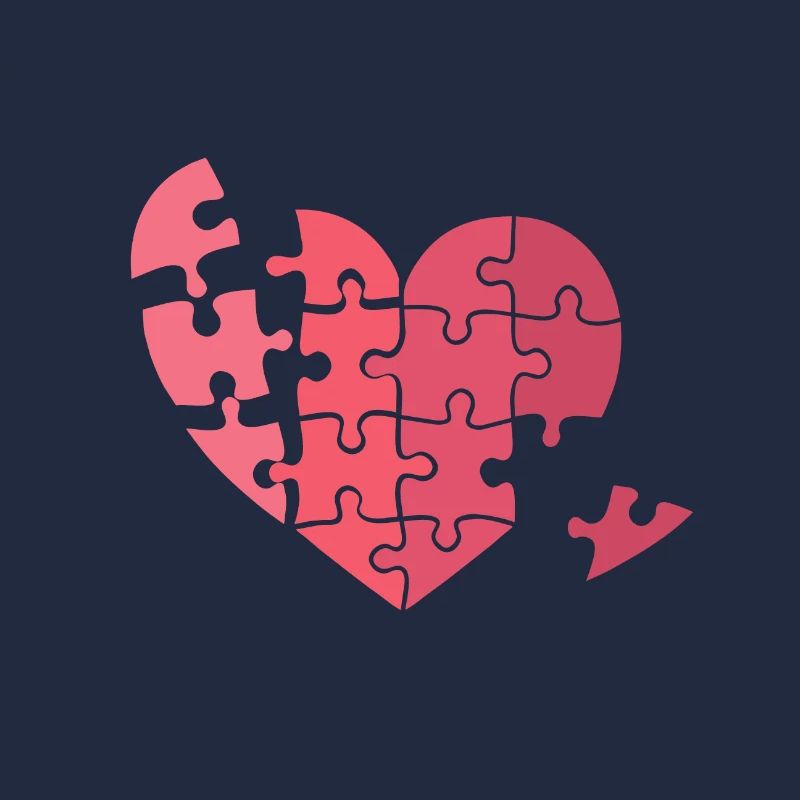 Puzzle Herz Valentinstag Zerbrochen Geschenkidee