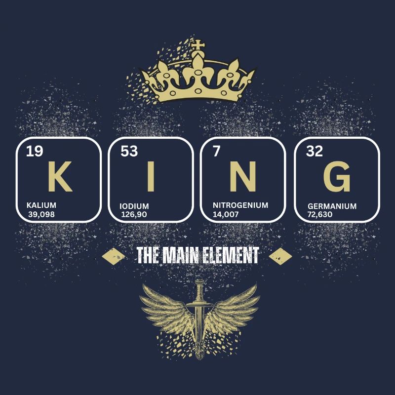 KING L’élément principal avec couronne et épée