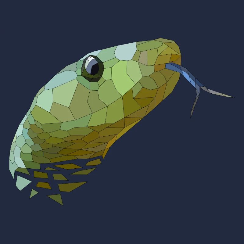 Snake Geometric Low Poly