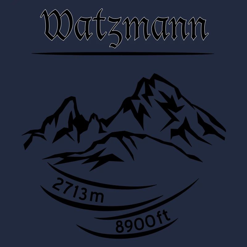 Le mont Watzmann, hauteur 2713 m déterminée - noir