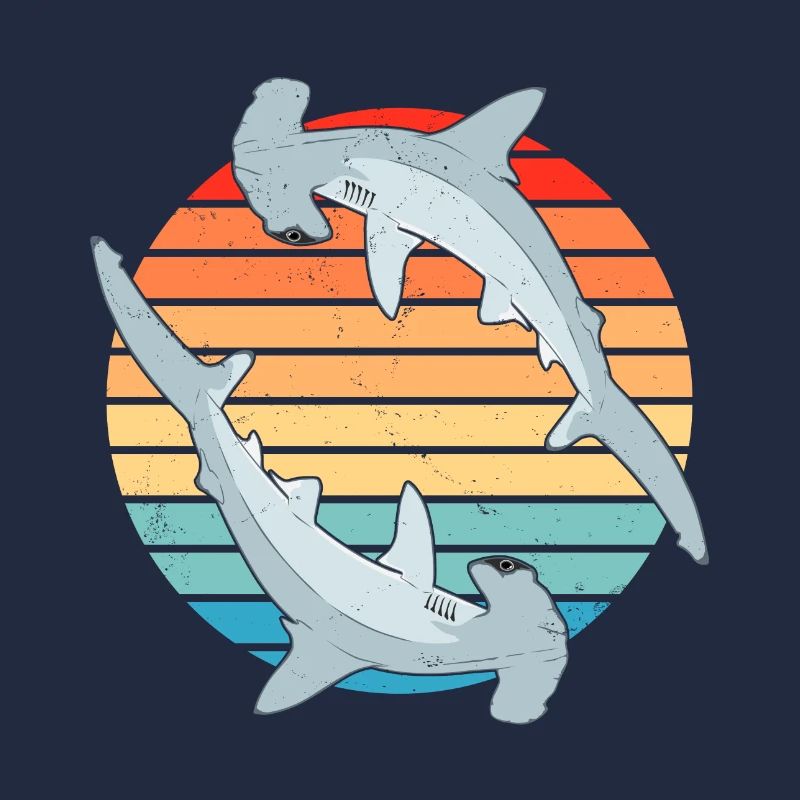 Requin-marteau Rétro Coucher de soleil