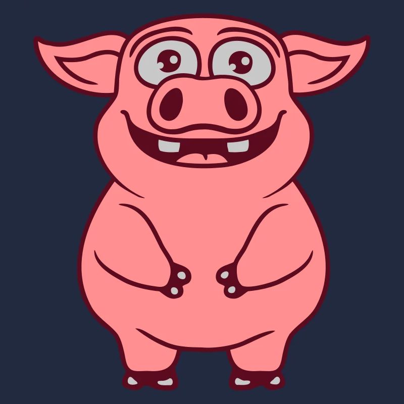 Drôle de petit cochon heureux