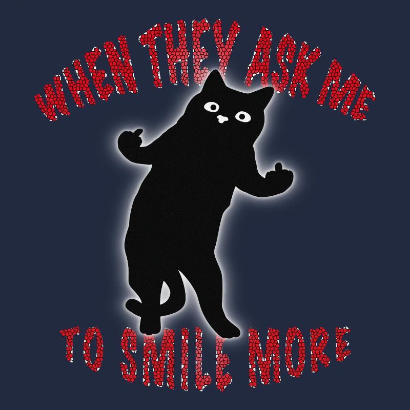 Böse Katze lustiger Spruch Mittelfinger