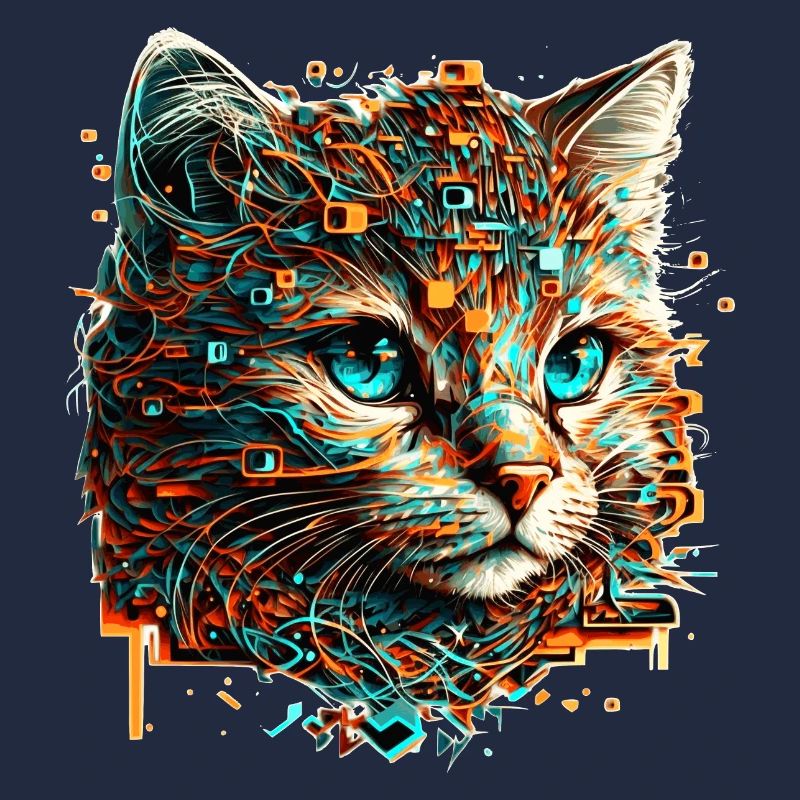 Baby Kitten Cat Face in Vector Optics