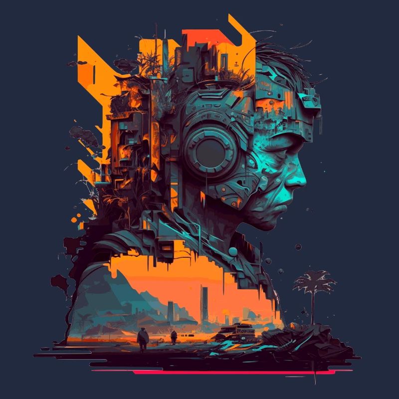 Sci-Fi Artwork der Spitzenklasse mit Cyborg