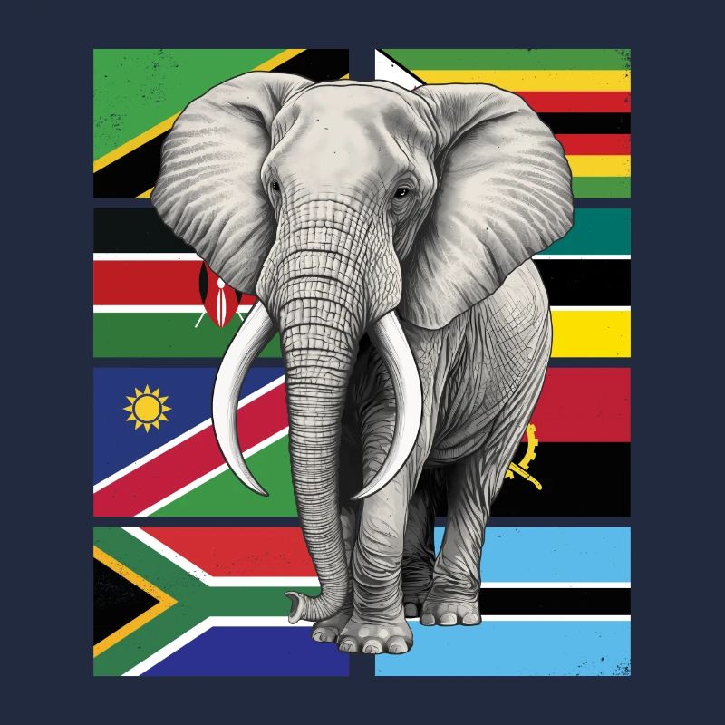 Drapeaux éléphants d’Afrique